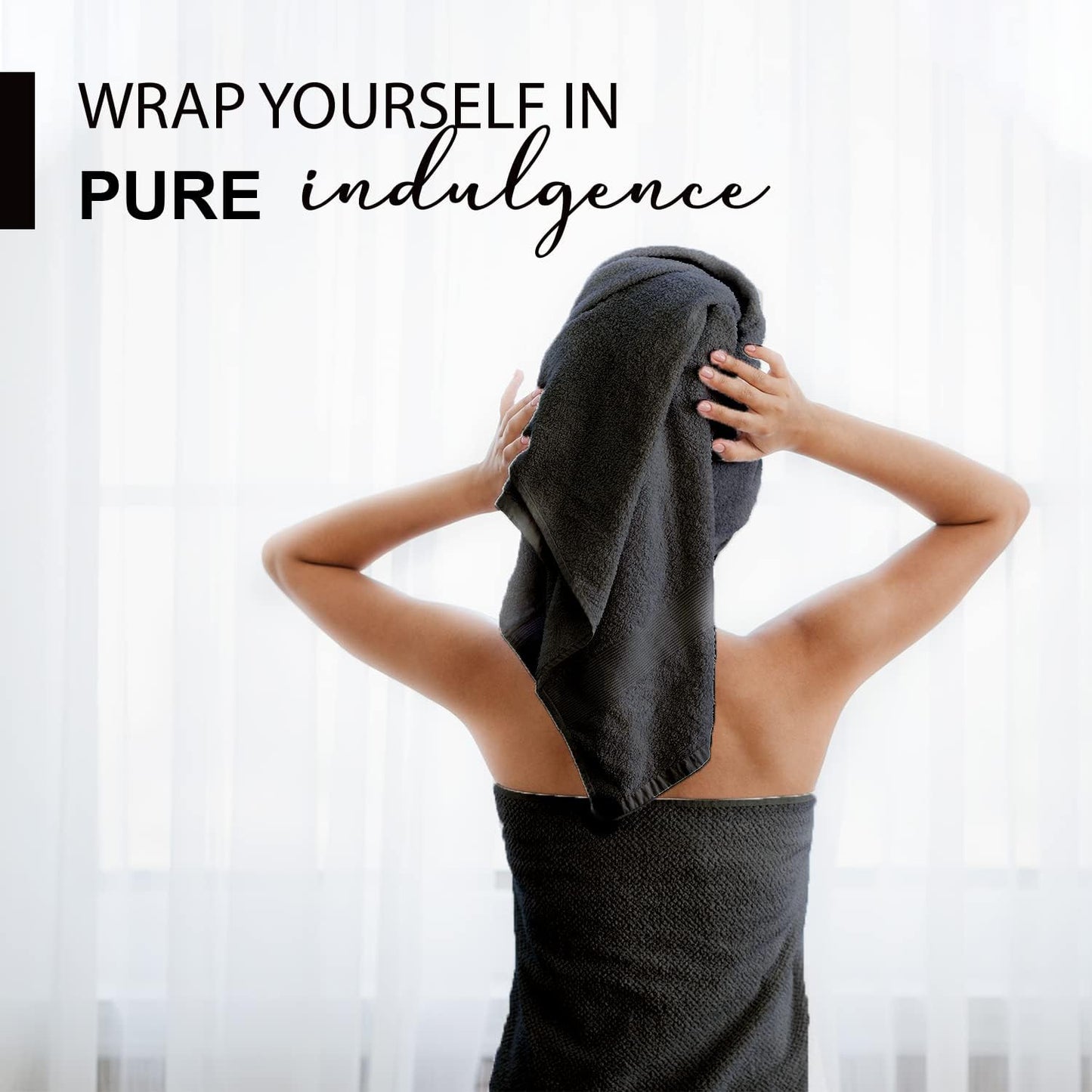 100% Cotton Bath Towels, 24x48 Pack of 6 Towels, Quick Dry, Highly Absorbent, Soft Feel Towel, Gym, Spa, Bathroom, Shower, Pool, Luxury Soft Towels (Grey, 24x48-6 Pack)