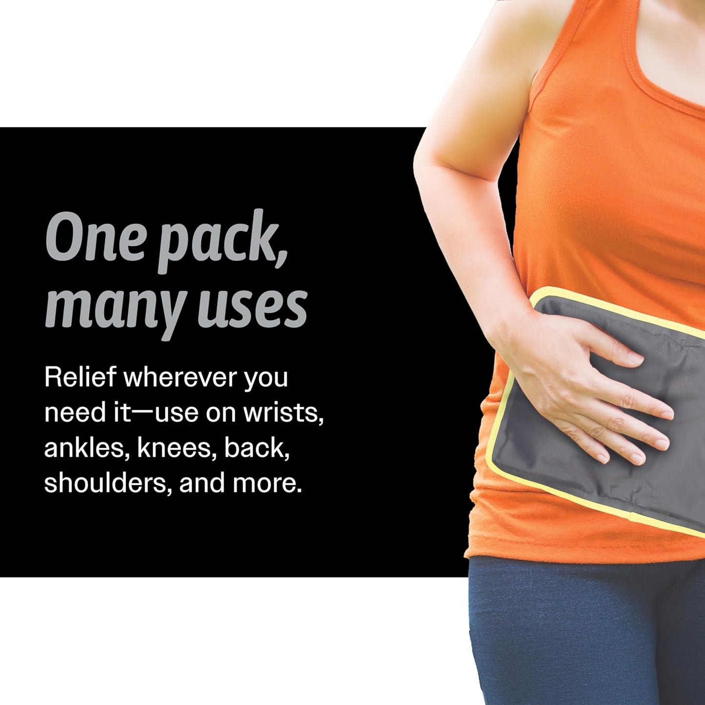 Hot & Cold Reusable Gel Packs (Medium, 1 Pack) Flexible Soft Compress - Ice & Heat Therapy for Injuries, Back, Shoulder, Hip, Knee, Joint Pain, Swelling, Bruises, Post Surgery - Sport Temp