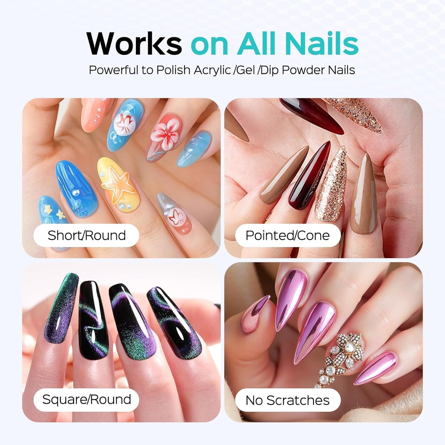 COSLUS Professional Rechargeable Electric Nail Drill 40000 RPM, Portable Nail File with Storage Stand for Acrylic Gel Polishing Removing - Easy to Use for Women, Manicure at Home DIY or Salon, Black