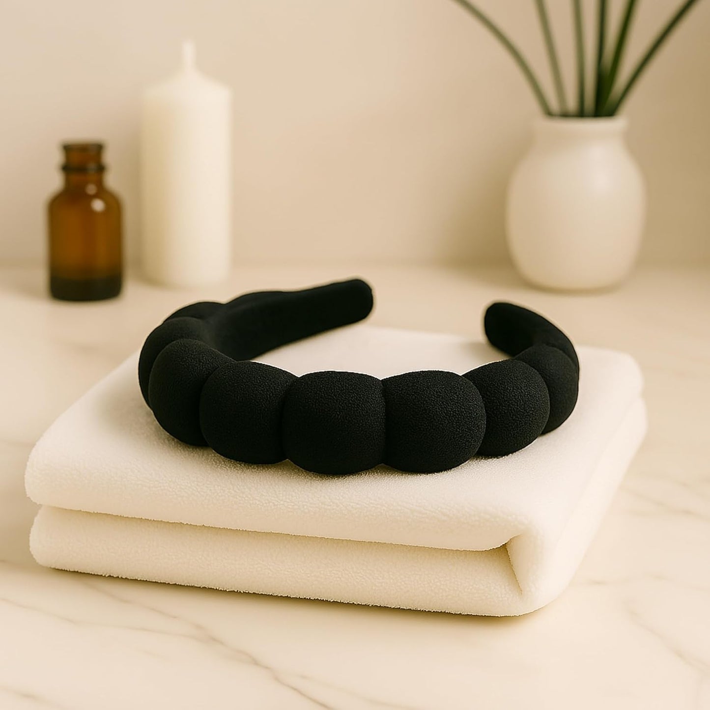 Terry Cloth Skincare Headband for Washing Face - Makeup Headband for Women, Spa Hairband, Bubble Band, Face Wash Accessory, Getting Ready for Skincare Routine