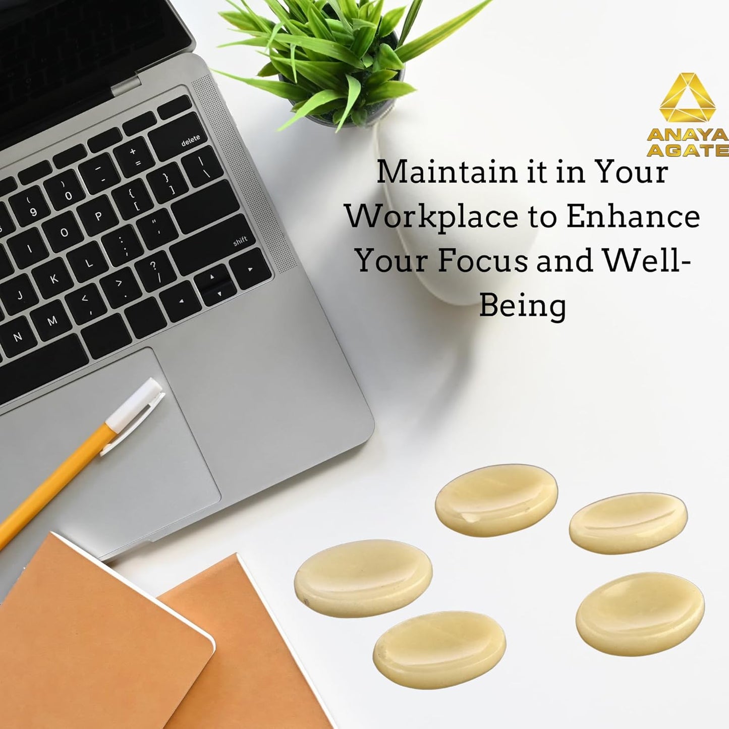 Yellow Aventurine Worry Stones – Crystal Thumb Worry Stone for Anguish, Stress – Relaxing and Soothing Balance Stones for Meditation, Stress Relief – Healing Stones and Crystals for Men & Women