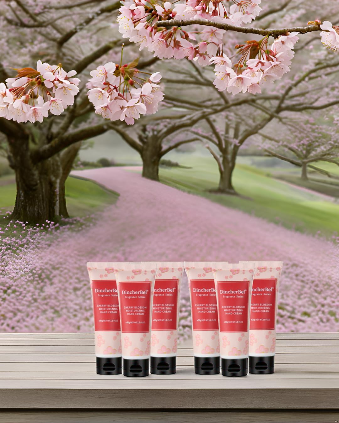 DincherBel 100 Pack Cherry Blossom Moisturizing Hand Cream Set - Travel Size Non-Greasy Hand Lotion Set for Dry Skin, Instant Moisturizing Hand Cream for Women, 1.0 oz/30 ml