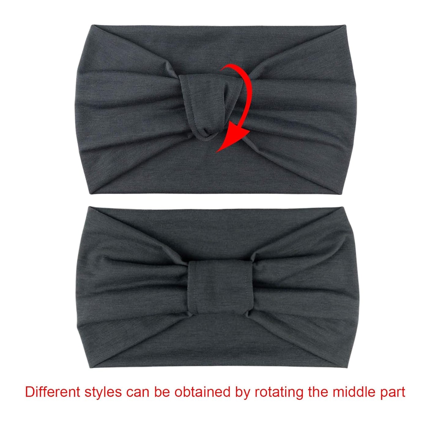 DRESHOW 4 Pack Turban Headbands for Women Wide Vintage Head Wraps Knotted Cute Hair Band Accessories