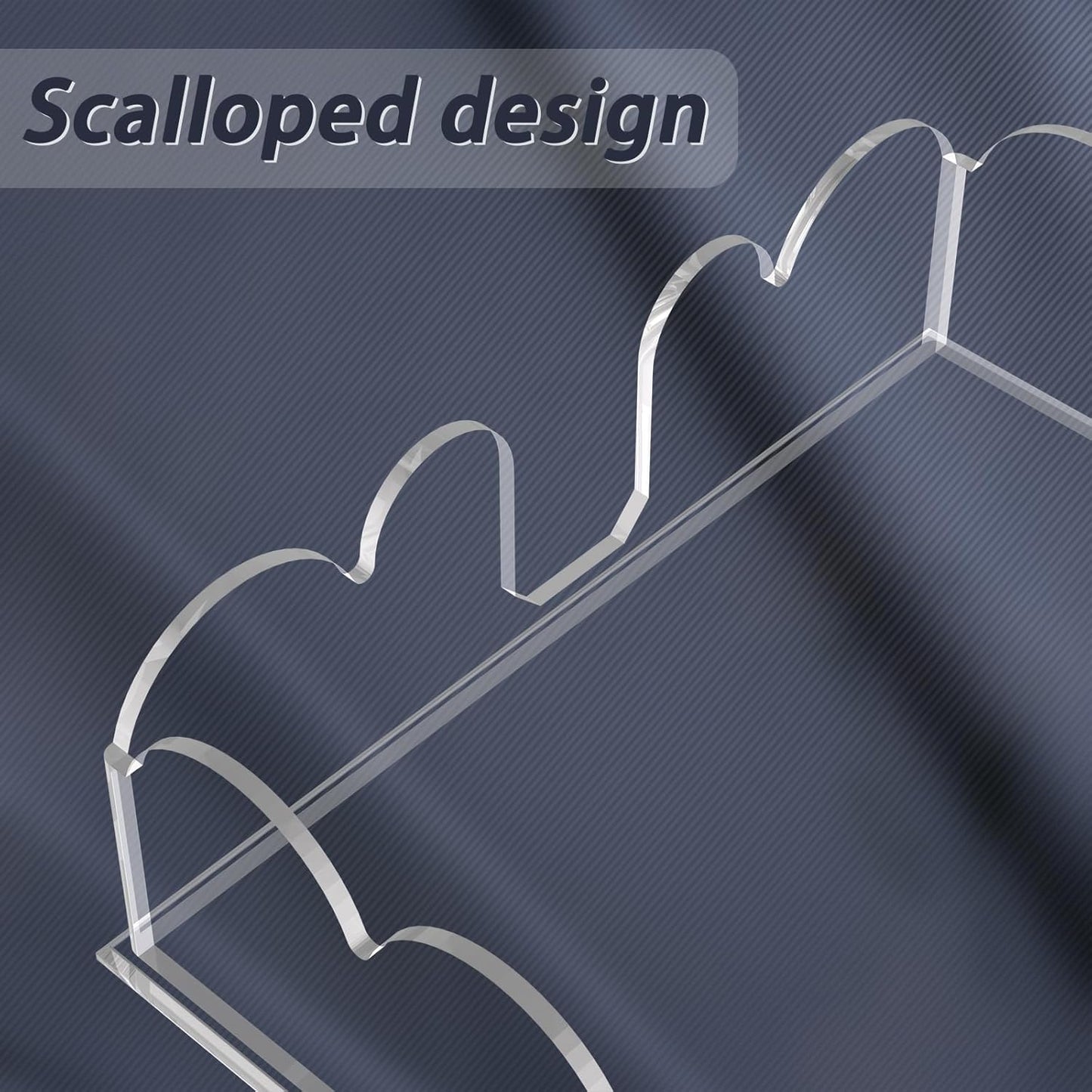 Napkin Holder fo Table, Acrylic Napkin Paper Towel Holder for Kitchen, Clear Acrylic Guest Towel Holder Tray for Bathroom, Cocktail Napkin Holder for Dinner (Scalloped Clear 7'' Square)