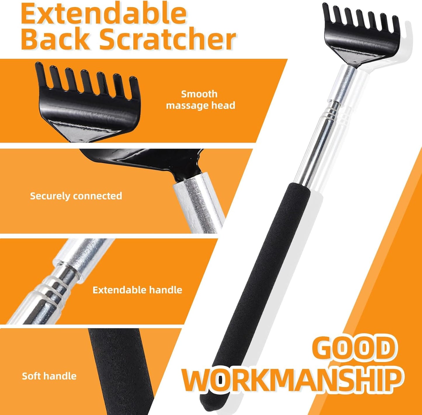 YEZY Head Massager 20 Fingers Head Scratcher Scalp Massager, Back Scratcher, Stocking Stuffers for Scalp Massage Back Massage 2 Pack (Black)