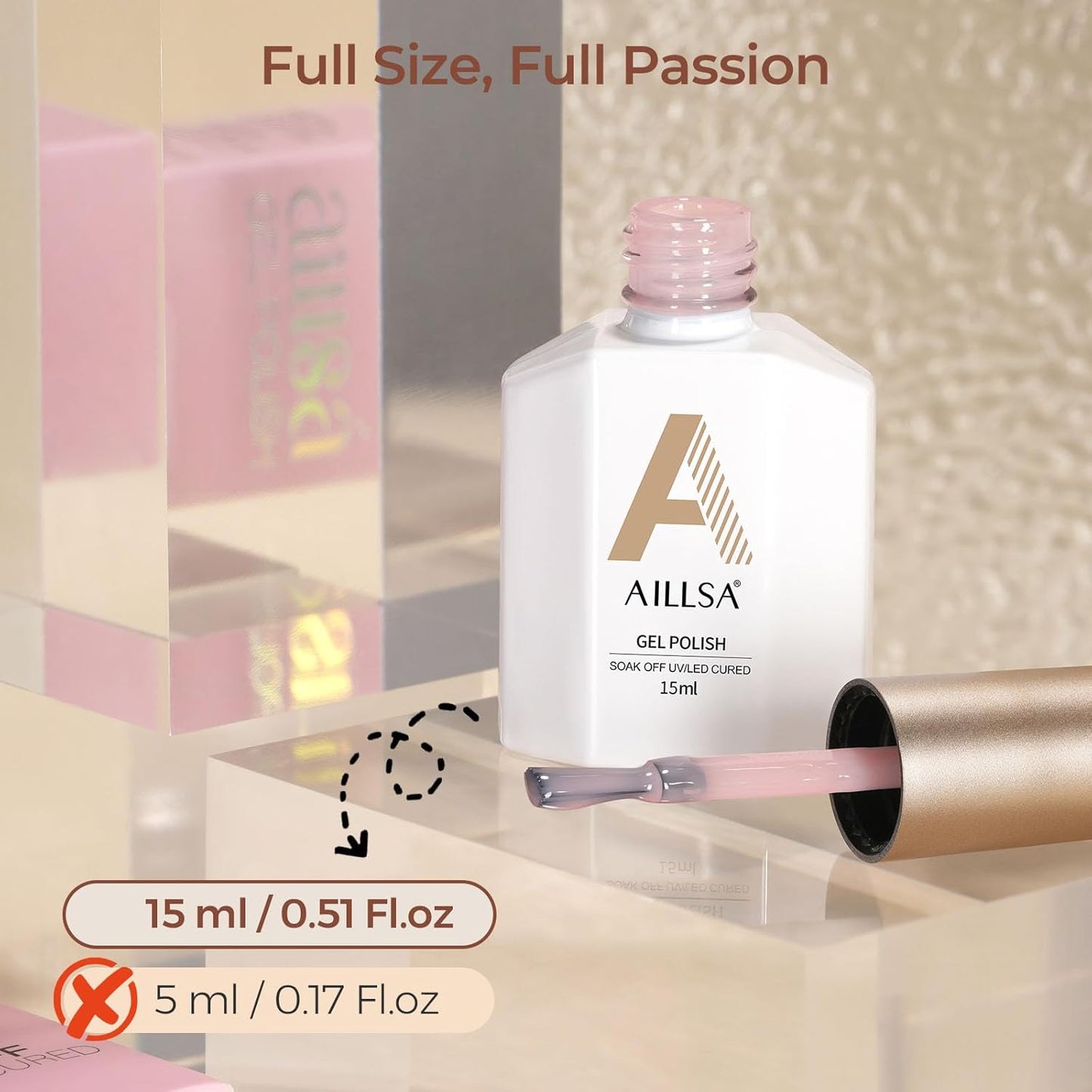 AILLSA Milky Pink Gel Nail Polish Natural Nude Jelly Gel Polish Light Color Translucent Nude Polish Sheer Pink Neutral Nails Soak Off U V Gel for French Manicure Nail Salon at Home 0.51 Fl Oz/GB90