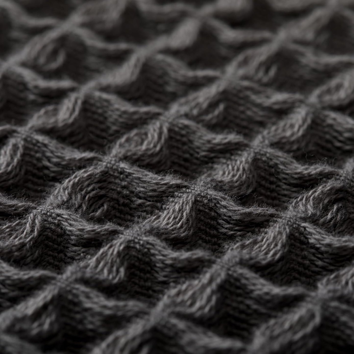 Luxury Japanese Cotton Silk Waffle Bath Towel | Plush, Absorbent, and Quick Dry (Smoke Grey, Hand Towel (3 Pack))