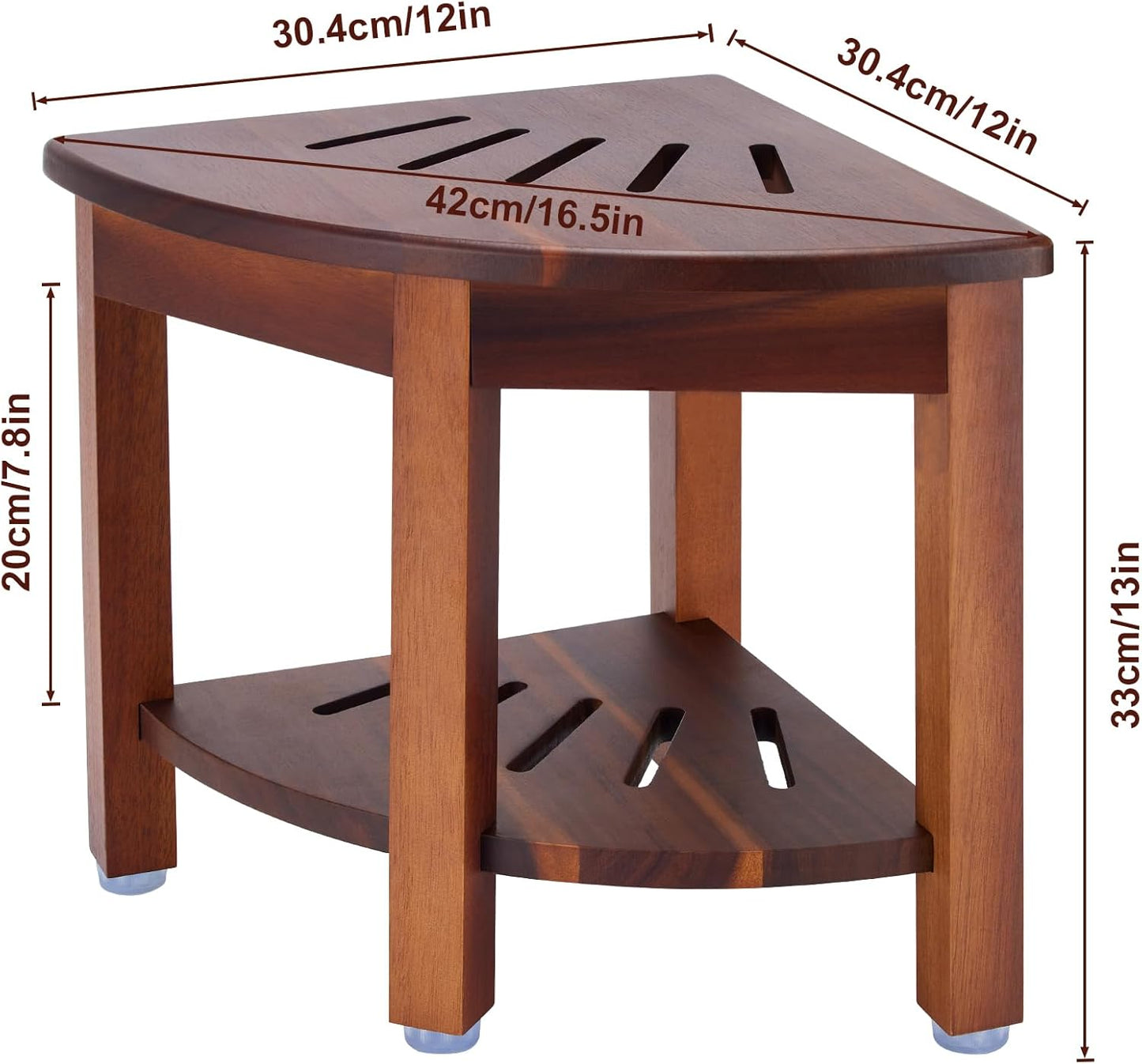 HouseJoy Corner Shower Bench with Shelf, Corner Shower Stool for Shaving Legs, Shower Foot Rest Waterproof Bathroom Bench -Bath Seat, Spa Foot Rest Shaving Stool Corner