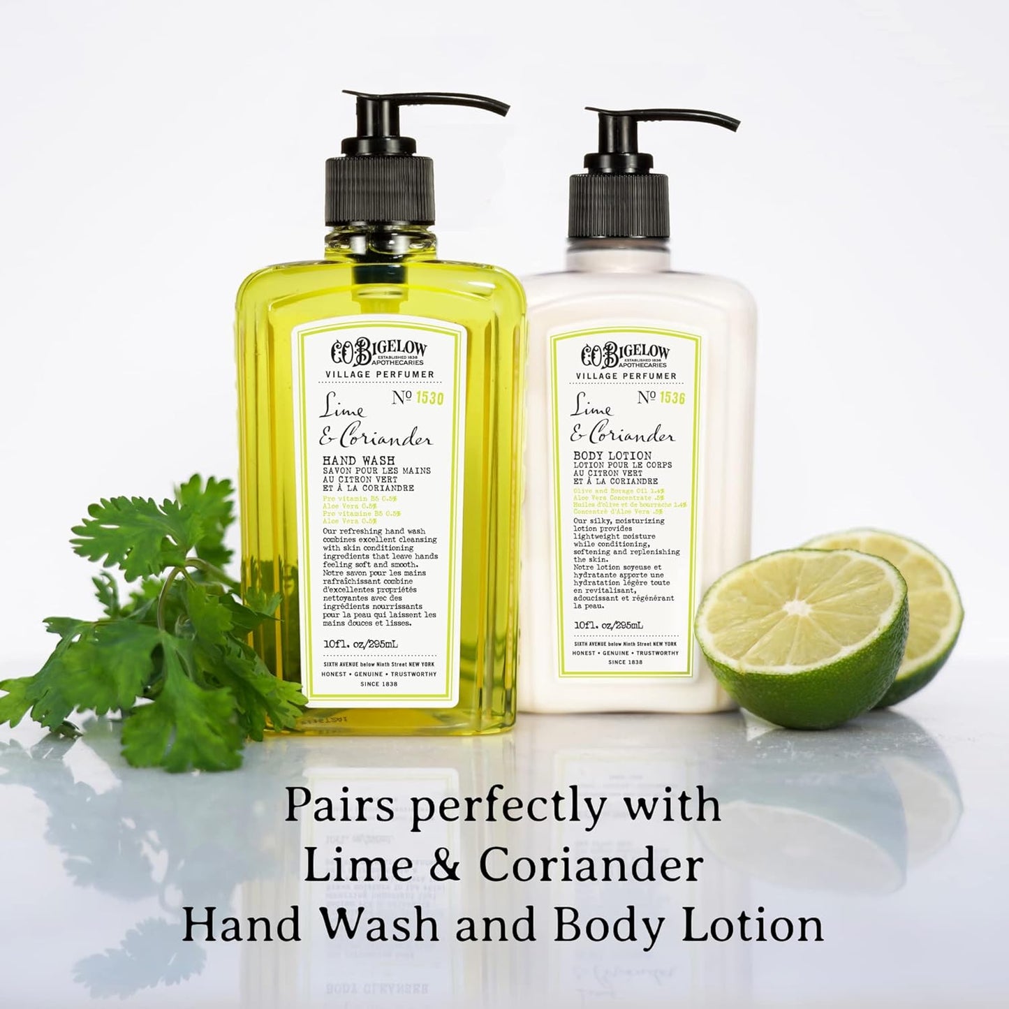 C.O. Bigelow Lime Coriander Body Wash, Village Perfumer Moisturizing Body Wash with Aloe Vera, 10 Fl Oz