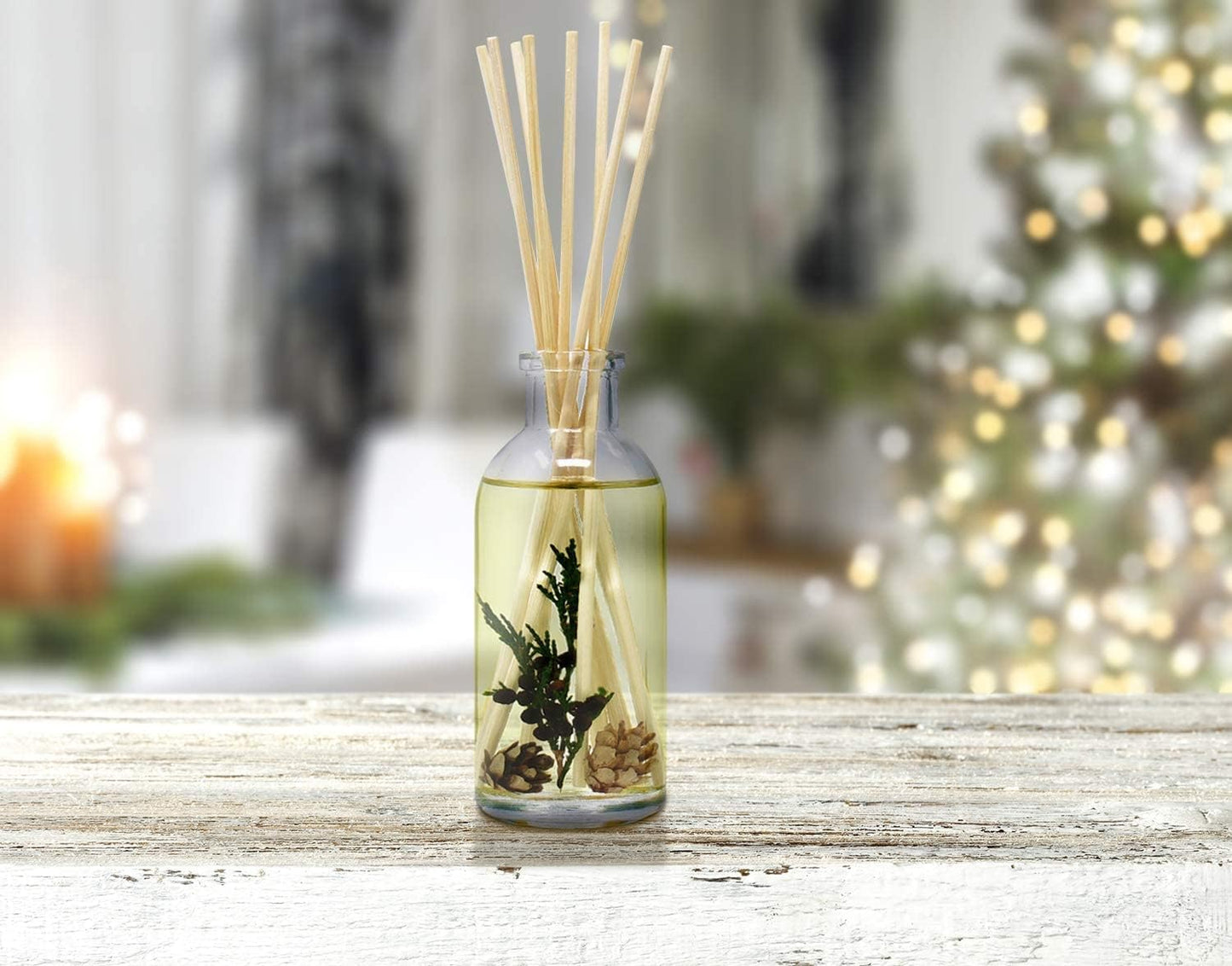 Urban Naturals Balsam Forest Oil Reed Diffuser Refill + Free Set of Reed Sticks - Fragrance Notes of Pine Fir Needles, Evergreen, Woodsy Cedar and Sandalwood β Vegan, 4 oz Made in The USA