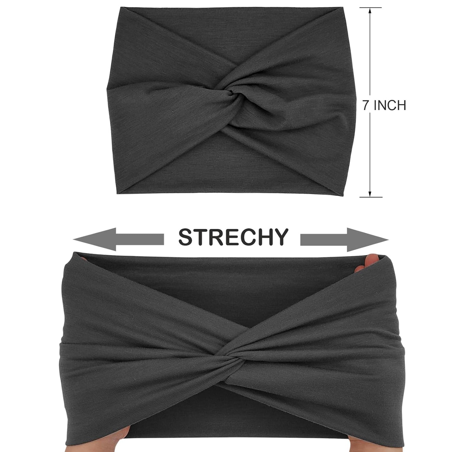 Wide Headbands For Women Extra Large Headband Twisted Knot Head Bands For Women's Hair Band Turban Accessories 6 Pack