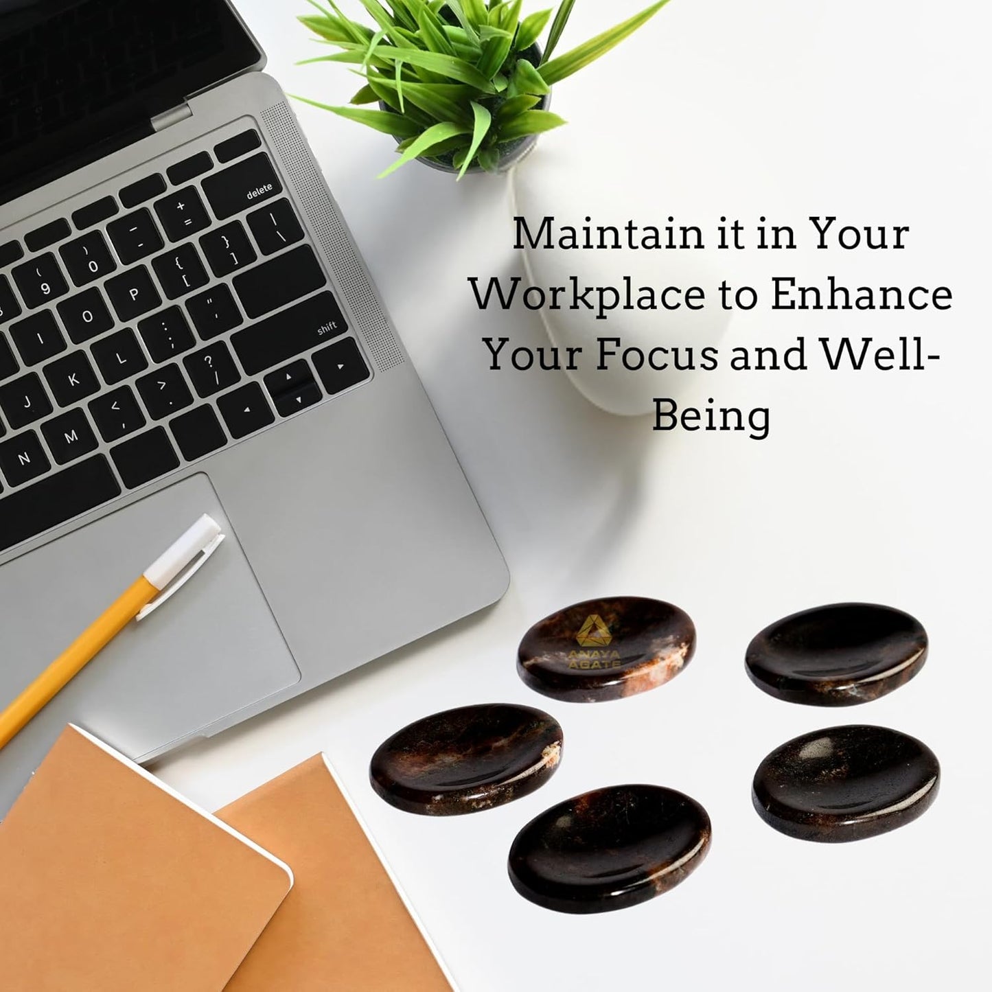 Garnet Worry Stones – Crystal Thumb Worry Stone for Anguish, Stress – Relaxing and Soothing Balance Stones for Meditation, Stress Relief – Healing Stones and Crystals for Men and Women