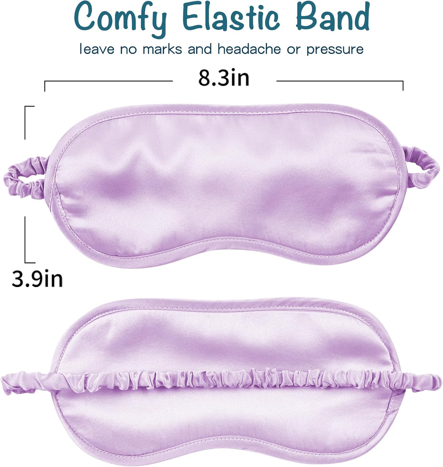 LULUSILK 100% Mulberry Silk Sleep Mask, Lavender Silk Eye Cover for Sleeping, Pack of 1