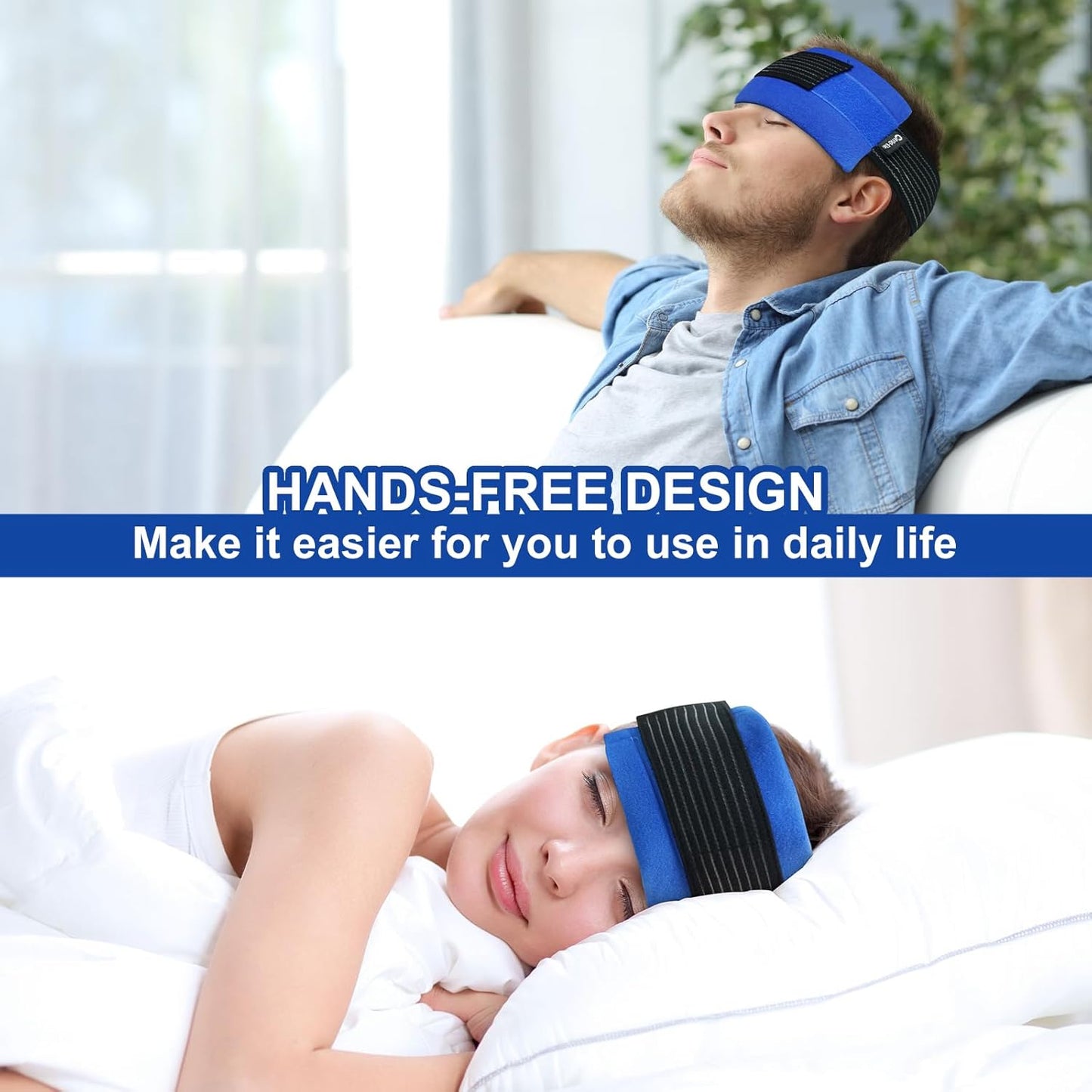 Reusable Hot and Cold Packs for Injuries, 2 Flexible Gel Ice Pack Cold Hot Compress for Joint Pain, Muscle Soreness, Tension Headache, Adjustable Therapy Wrap for Knees, Back, Shoulders, Arms and Legs