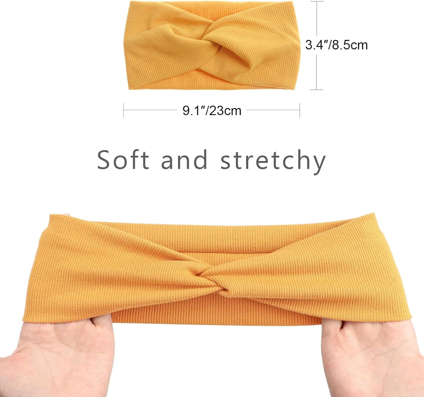 DRESHOW 8 Pack Headbands for Women Yoga Knotted Headbands Elastic Criss Cross Hair Accessories Sports Head Wrap Non Slip