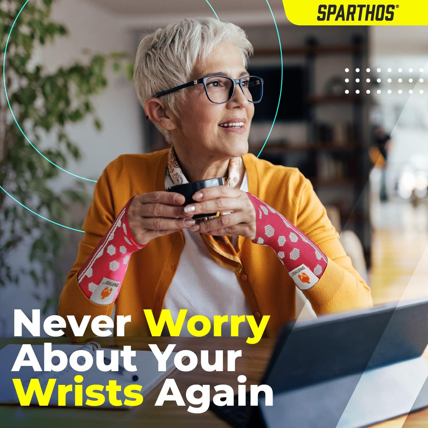 Sparthos Wrist Support Sleeves (Pair) – Medical Compression for Carpal Tunnel and Wrist Pain Relief – Wrist Brace for Men and Women – Made from Innovative Breathable Elastic Blend