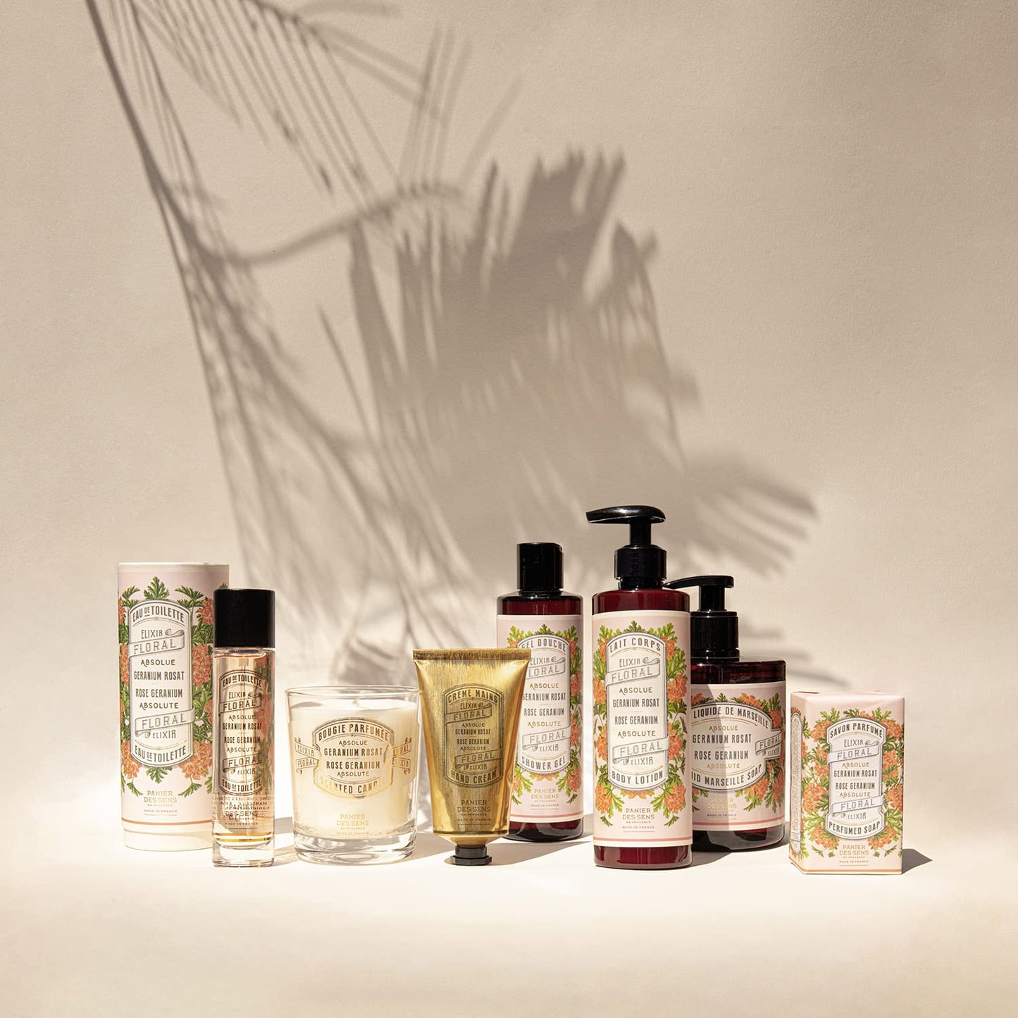 Panier des Sens - Small Hand Cream for Dry Cracked Hands β Rose Geranium Mini Hand Lotion for Dry Skin - With Sweet Almond and Olive Oil - Hand Care 97% Natural Ingredients - Travel Size 1 floz