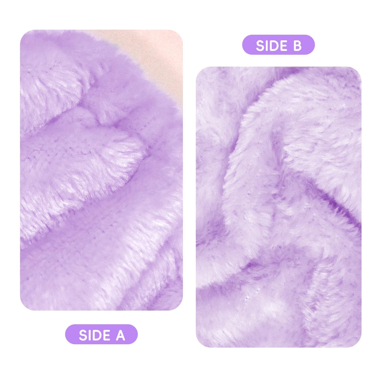 Face Wash Headband and Wristband Set Fashion Spa Headband, Coral Velvet Face Wash Set for Women, Adjustable Makeup Headbands Hair Band for Washing Face, Facial Skincare (Purple)