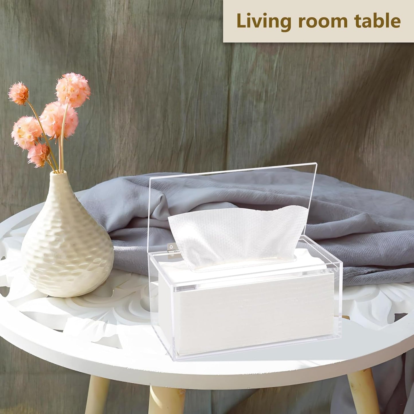 Wipes Holder Container Refillable, Acrylic Dispenser Box for Disposable Wipes, Rectangle Disposable Face Towels, Clear