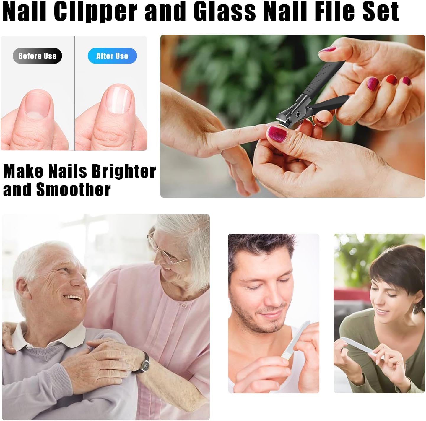 Professional Ultra Sharp Nail Clippers for Thick Finger & Toenails - Long Handle, Suitable for Men, Women & Seniors