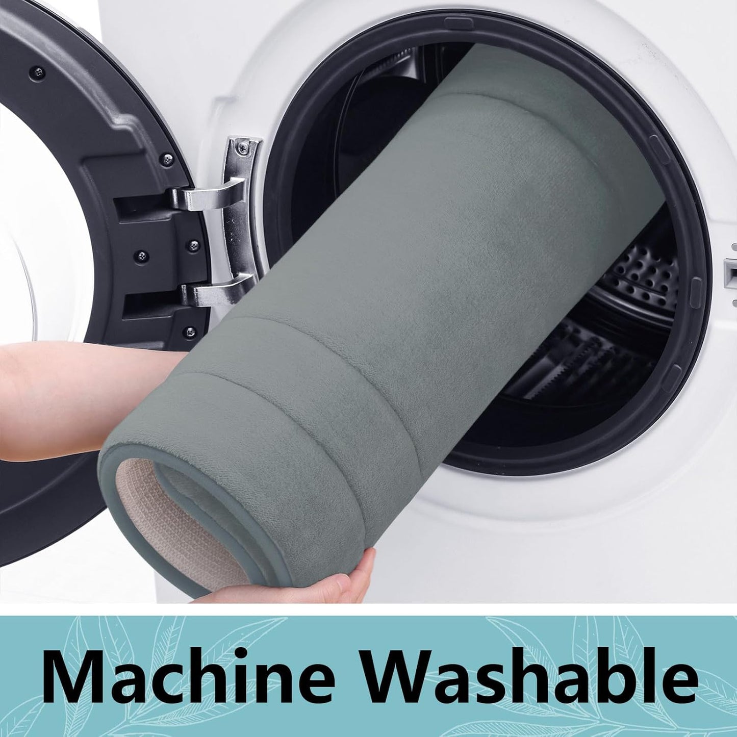 Arotive Memory Foam U-Shaped Toilet Rugs 24" x 20", Super Soft Absorbent Contoured Bathroom Rugs, Machine Washable Contour Bath Mats for Bathroom Toilet Base, Grey