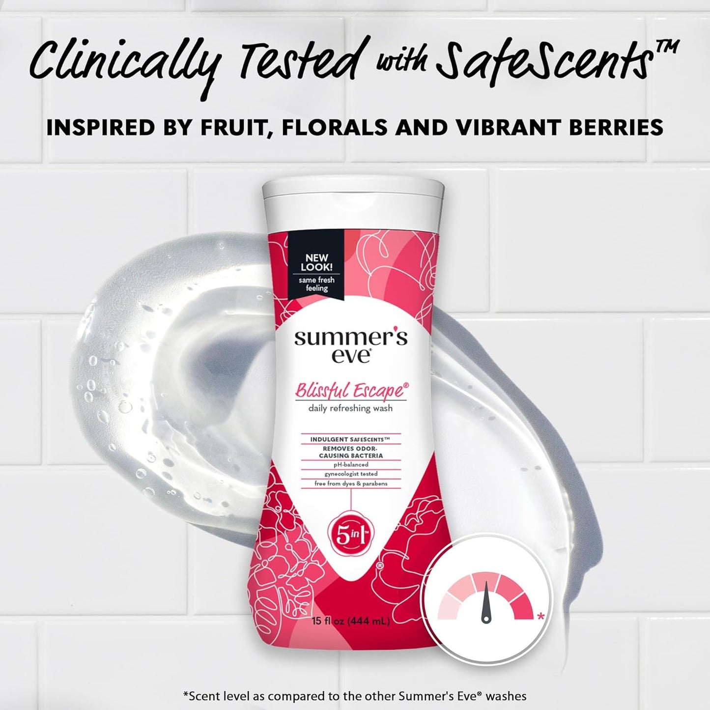 Summer's Eve Blissful Escape Daily Refreshing All Over Feminine Body Wash, Removes Odor, Feminine Wash pH Balanced, 15 fl oz (Pack of 2)