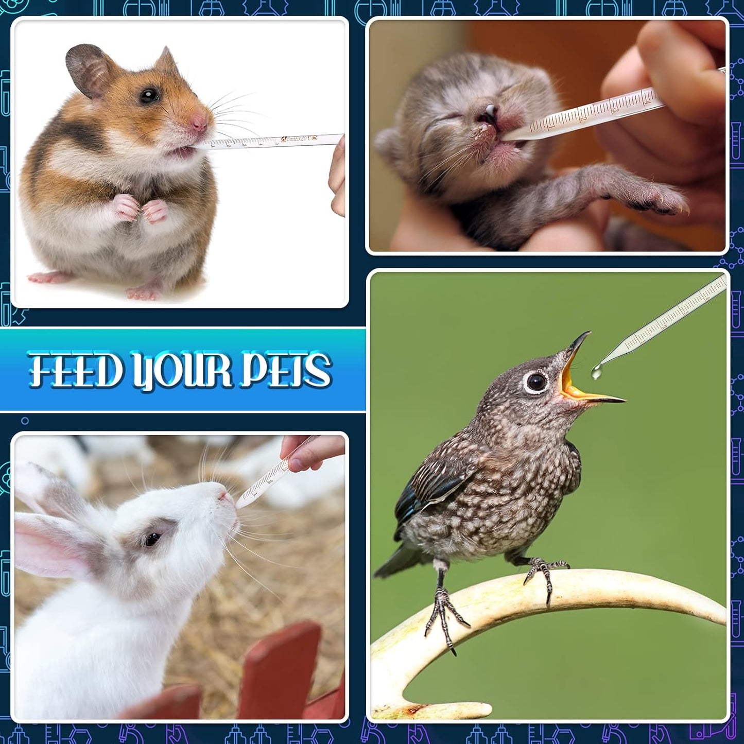 Weewooday Glass Droppers Pipettes Graduated Lab Dropper Glass Liquid Pipette with Big Rubber Hats 20 cm Stir Rod Washing Brush Transfer for Liquid Essential Oil(16 Pieces,Blue,5 ml)