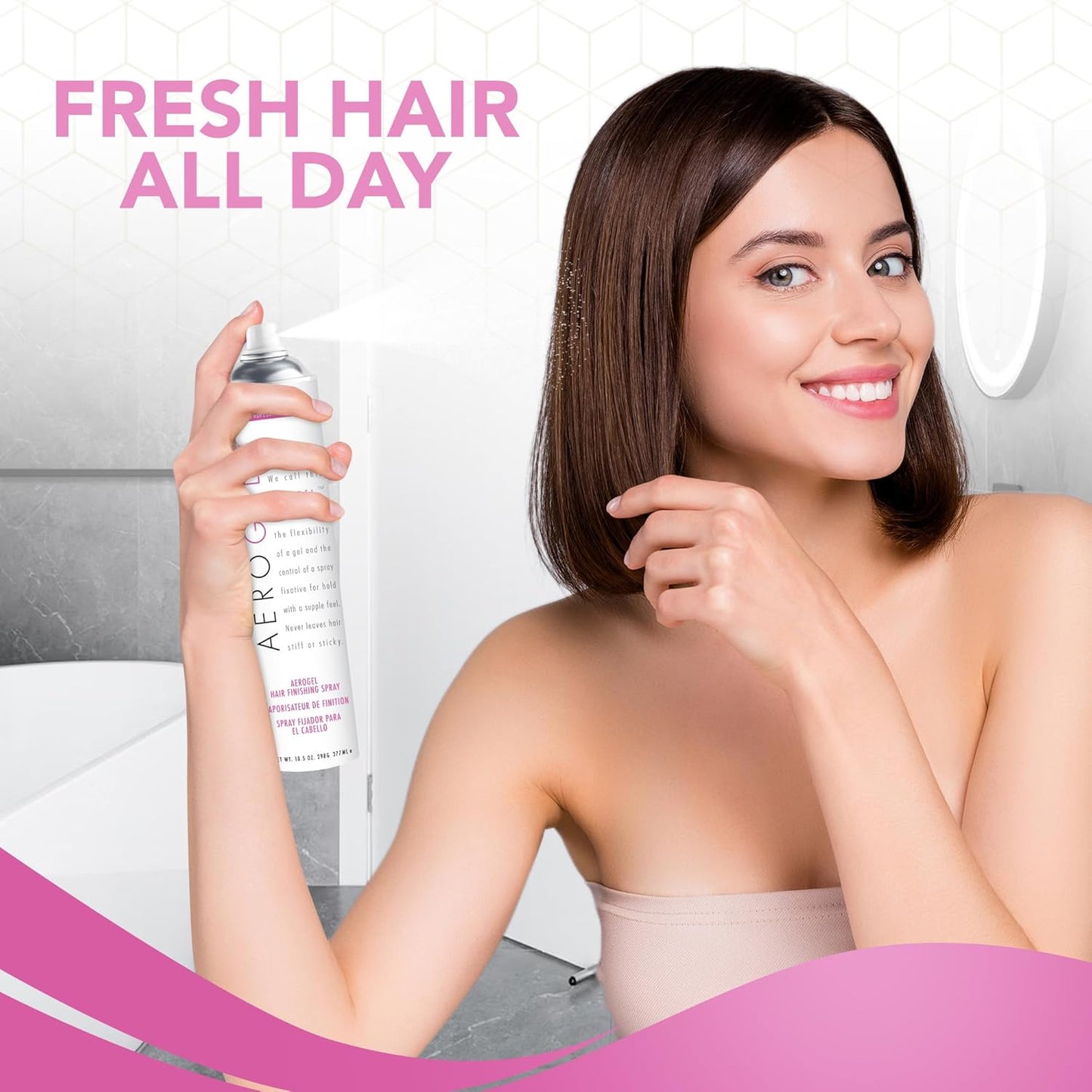 TRIDESIGN Aerogel Hairspray - Strong Hold Hair Finishing Spray for Volumizing & Control, Flexible Styling for All Hair Types, Non-Sticky and Scented - For Women and Men - Pack of 2 (10.5 Oz)