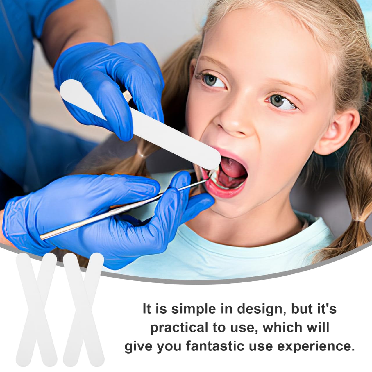 25pcs Tongue Depressors Tongue Stir Sticks, Reusable Applicator Stirring Stick Tool for Laboratory, White Plastic Spatula Scraper