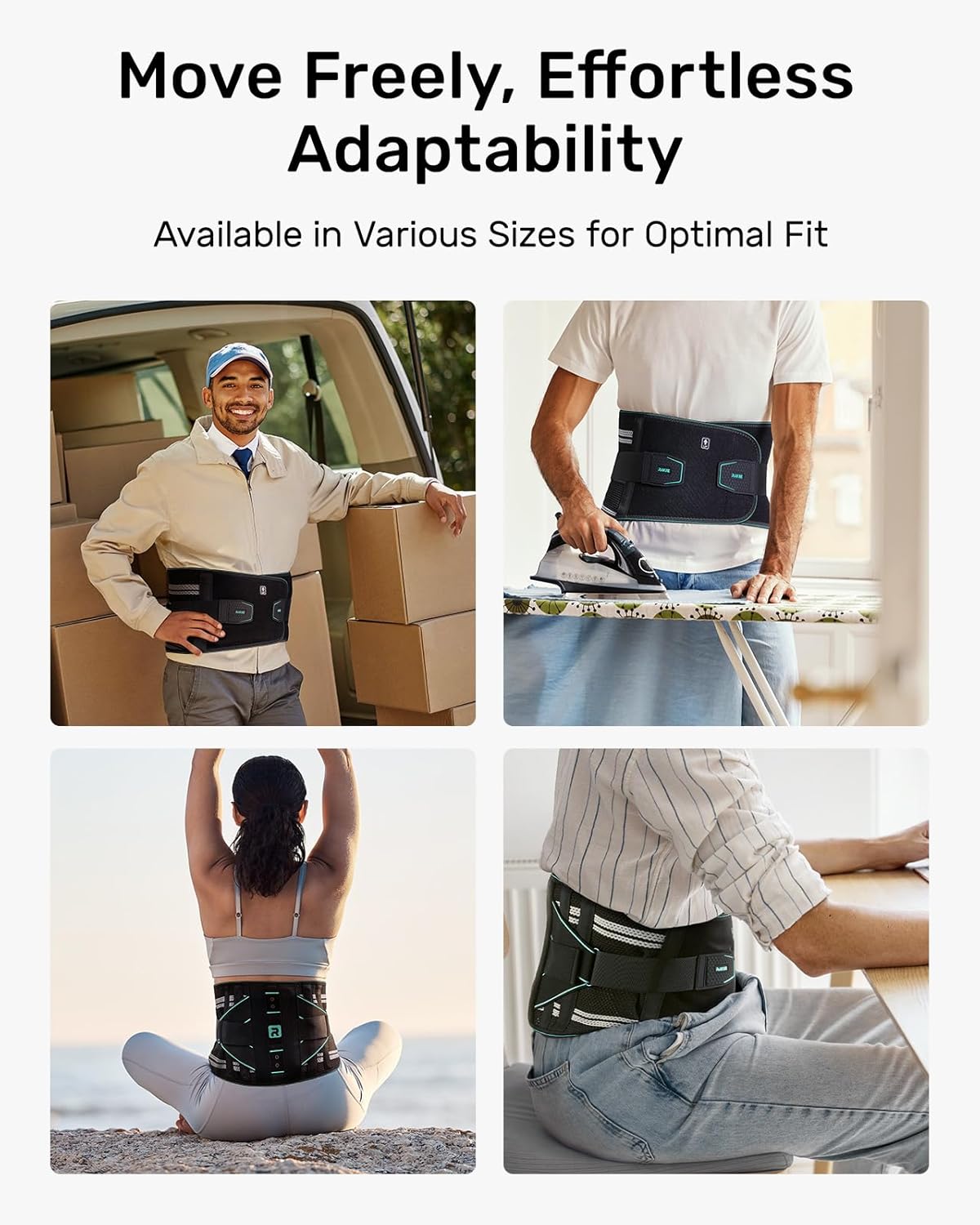 Back Brace for Lower Back Pain Relief for Women Men, Elastic Back Support Belt with 8 Stays and 3200 Uses Touch Fastener for Lifting at Work, Breathable Soft Lumbar Support with Removable 3D Compression Pad (Blue, XX-Large (Waist: 51.2"-62.9"))