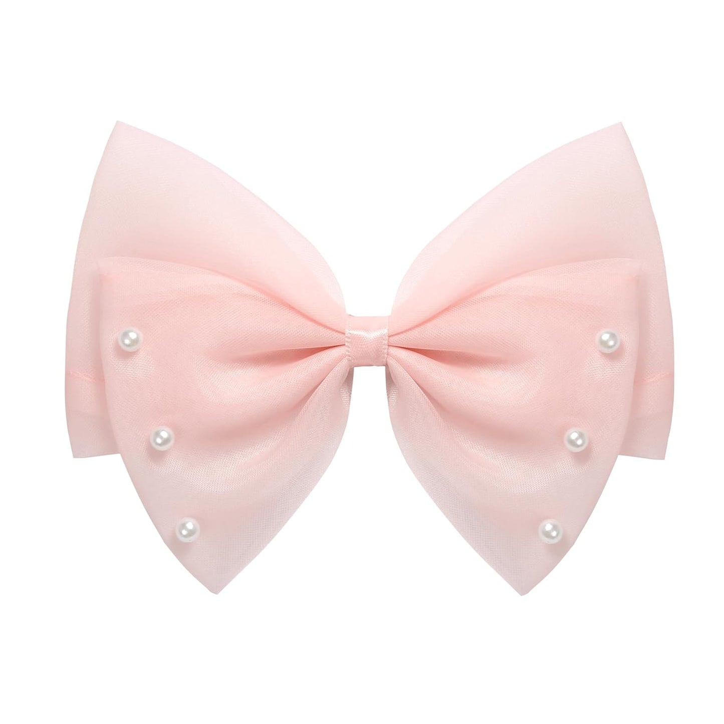 Elegant Hair Bow Set Sweet Styles with Crystal and Pearl Accents Fashion Hair Clips for Girls (Pink/Champagne/Orange1)