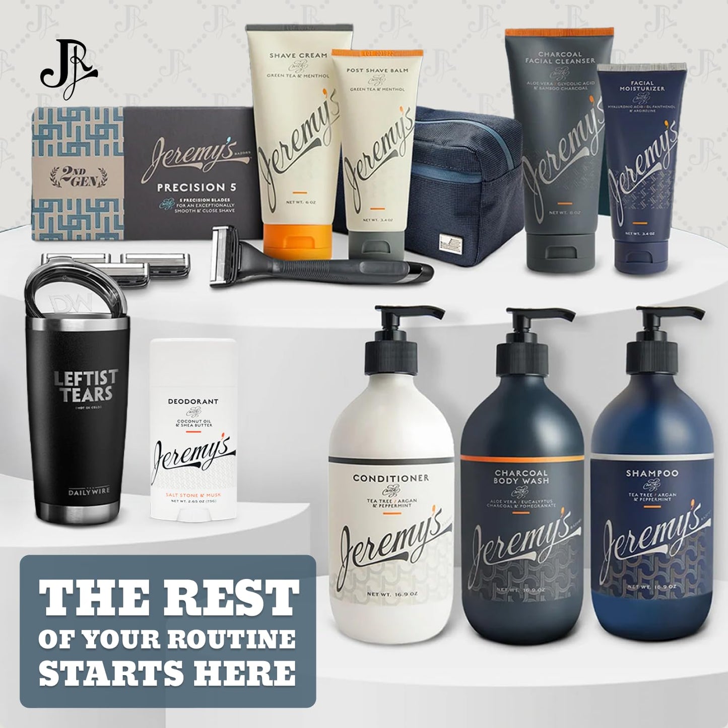 Jeremy’s Razors Shaving Cream Mens with Green Tea + Menthol, 6 Fl Oz, Off White