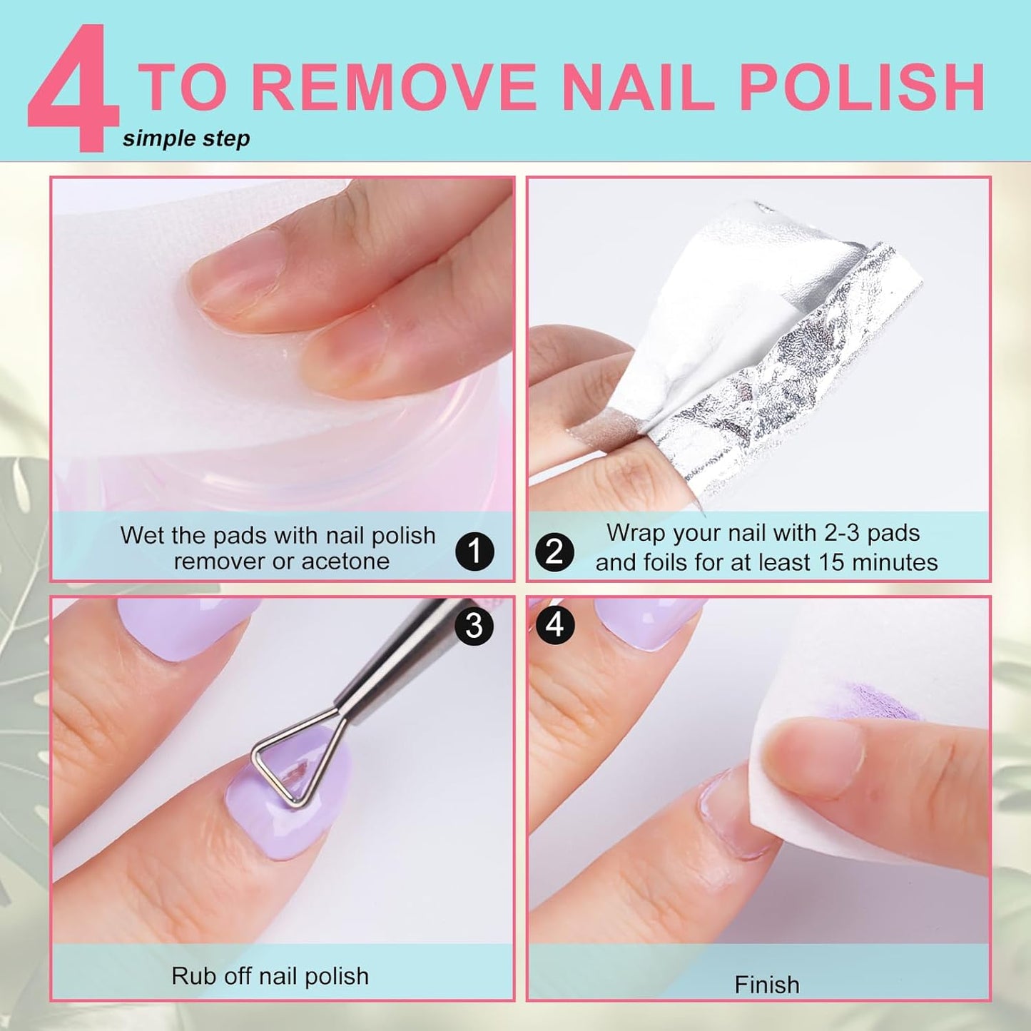 NXJ INFILILA Lint Free Nail Wipes, 600CS Natural Wood Pulp Nail Prep Wipes, Absorbent Acetone Nail Polish Remover Lash Extensions Glue Nail Cleaning Pads for Salon Supplies