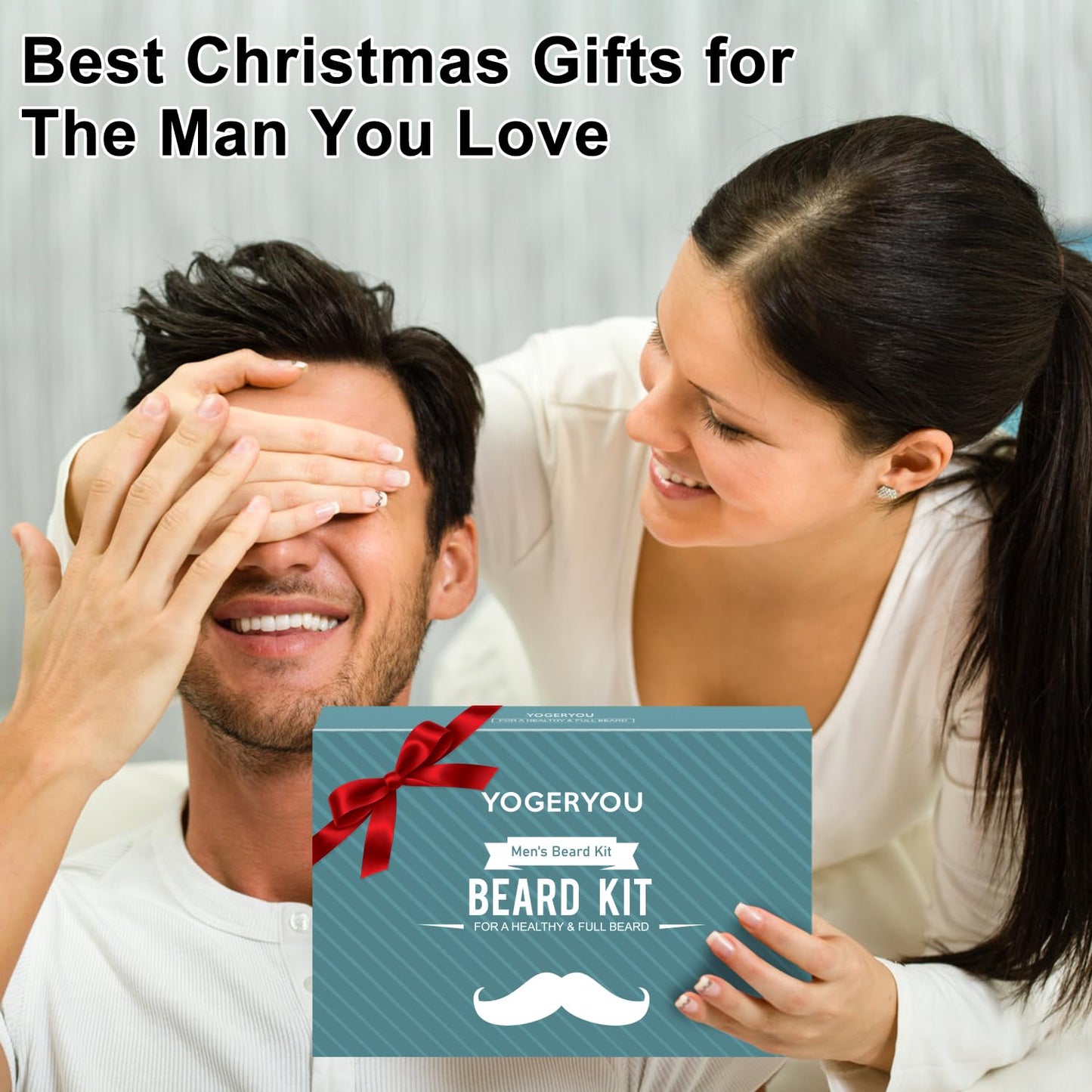 Beard Kit,Beard Grooming Kit for Men W/Straight Razor,2 PACK Beard Oil, Wash, Balm, Brush, Comb, Scissors Mens Birthday Christmas Gifts for Men Boyfriend Husband Beard Trimming Shaving Kit