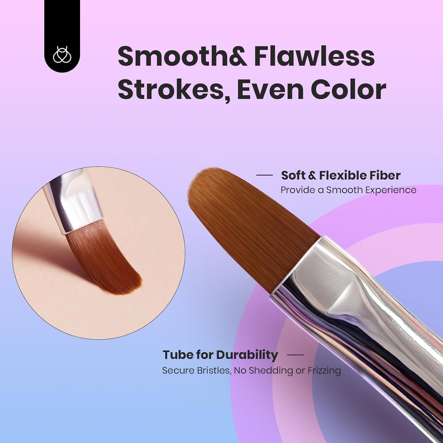 Beetles 3 Pcs Gel Nail Art Brushes Set Gel Polish Design Pen Painting Tools with Liner Brushes Petal Painting Brush and Oval Brush DIY at Home Manicure for Girls