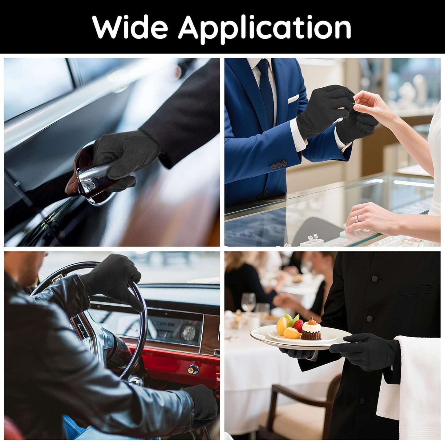 Segbeauty 12 Counts Black Cotton Gloves Overnight, 6 Pairs Lotion Moisturizing Hand Cotton Gloves for Men, at Home Spa Gel Moisture Glove for Working, Soft Sleep Lotion Glove Skin Care Extra Large