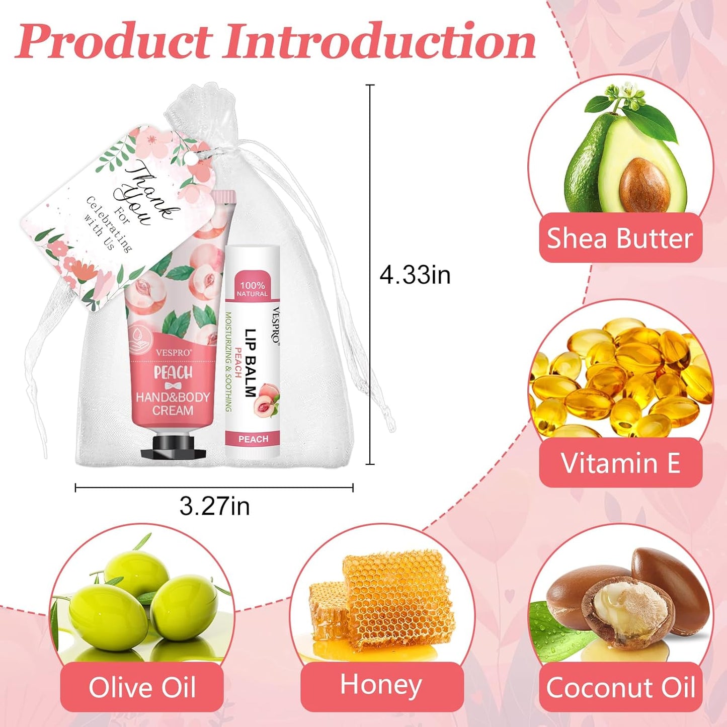 80 Sets Bulk Hand Cream and Bulk Lip Balm Gifts, Stocking Stuffers for Women, Bridesmaid Gifts, Christmas Gifts for Guests with Thank You Card and Organza Bags, Thank You Gifts for Coworkers Women