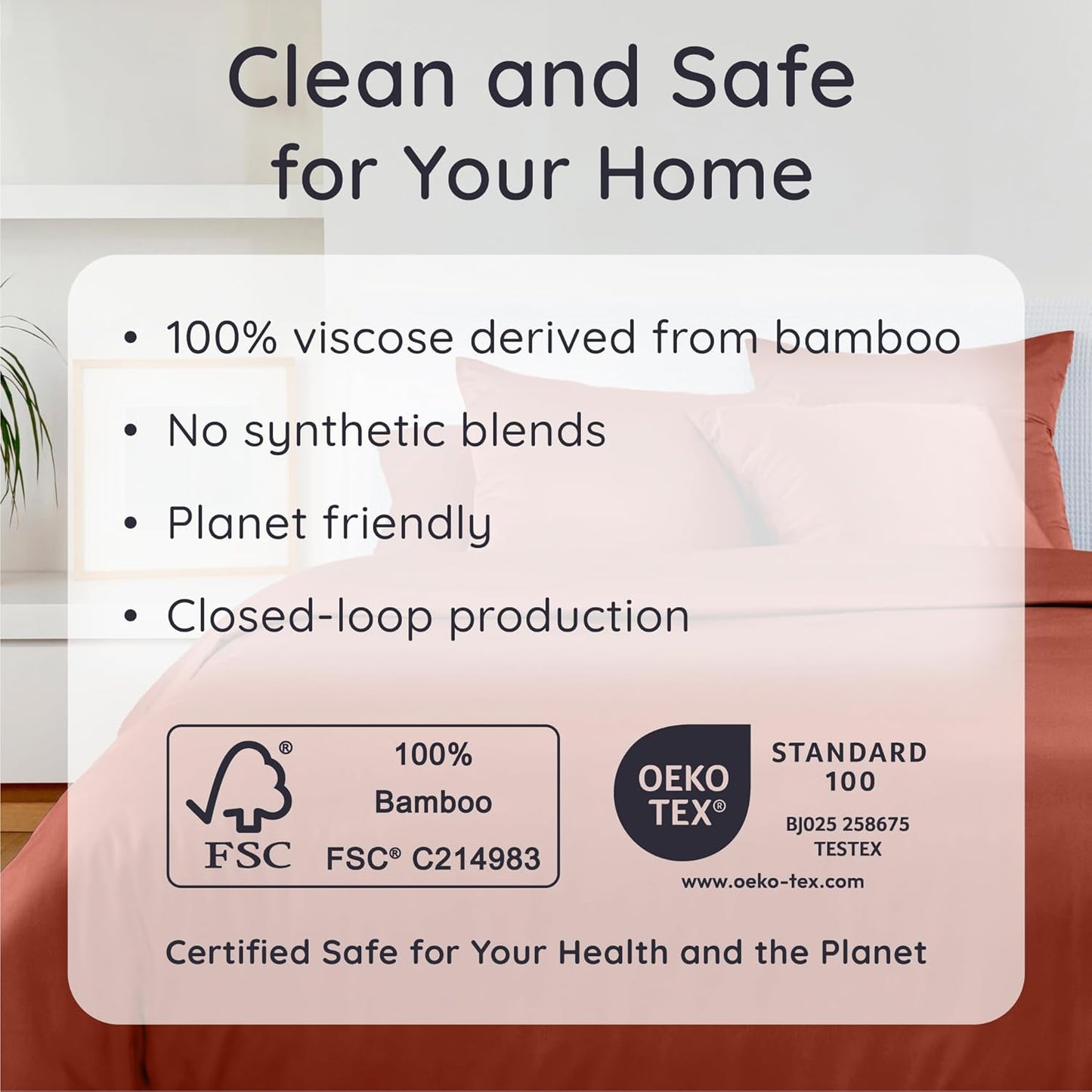 Bambaw 100% Viscose Derived from Bamboo Pillowcases King Size – Set of 2 Cooling Pillow Cases King with Envelope Closure, Soft & Cool Pillow Cases for Hot Sleepers (Terracotta)