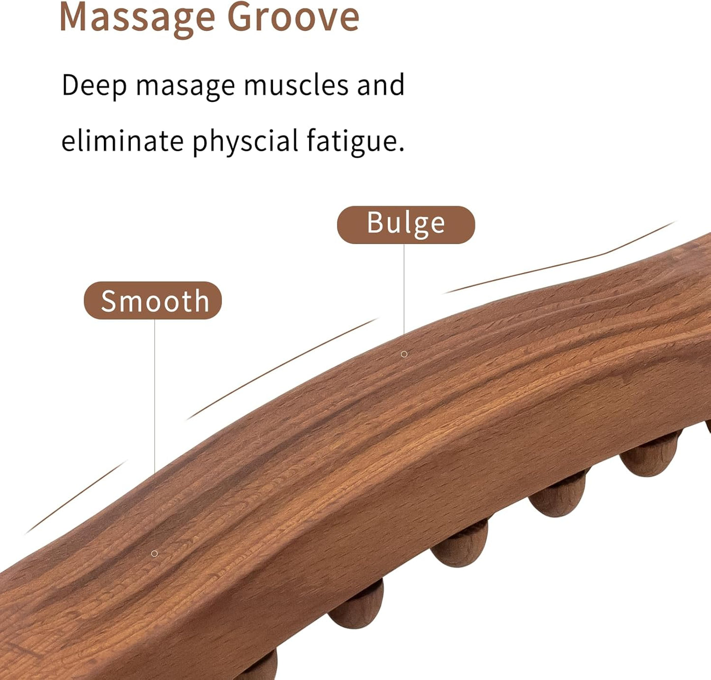 Guasha Wood Stick Tools Wooden Therapy Scraping Lymphatic Drainage Massager, Double Row 34 Beads Point Treatment Gua Sha Tools for Back Leg, Anti-Cellulite and Pain Relief(Two Row,34 Beads)
