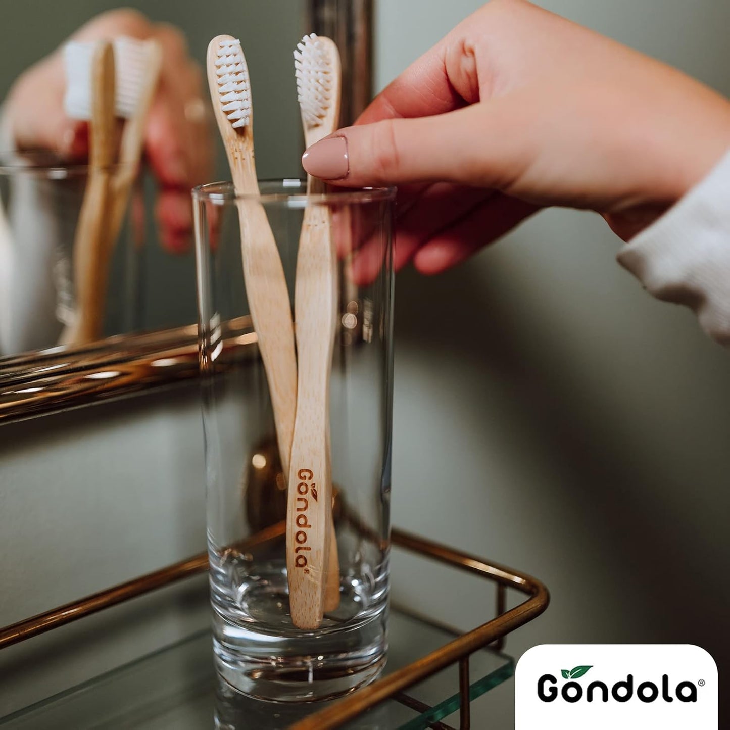 Gondola Organic Bamboo Toothbrushes (Adults - 4 Count (Pack of 1))