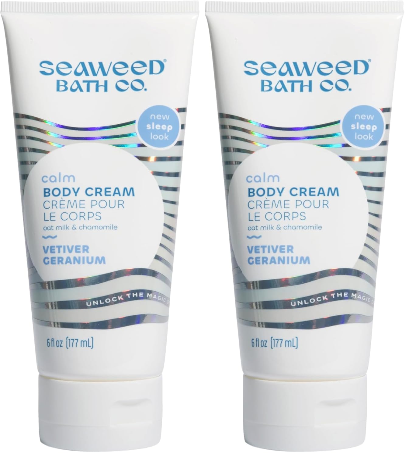 The Seaweed Bath Co. Sleep Body Cream, Calm, Nutrient-Rich Bladderwrack Seaweed, Vegan, Paraben Free, 6 fl. oz. (Pack of 2)