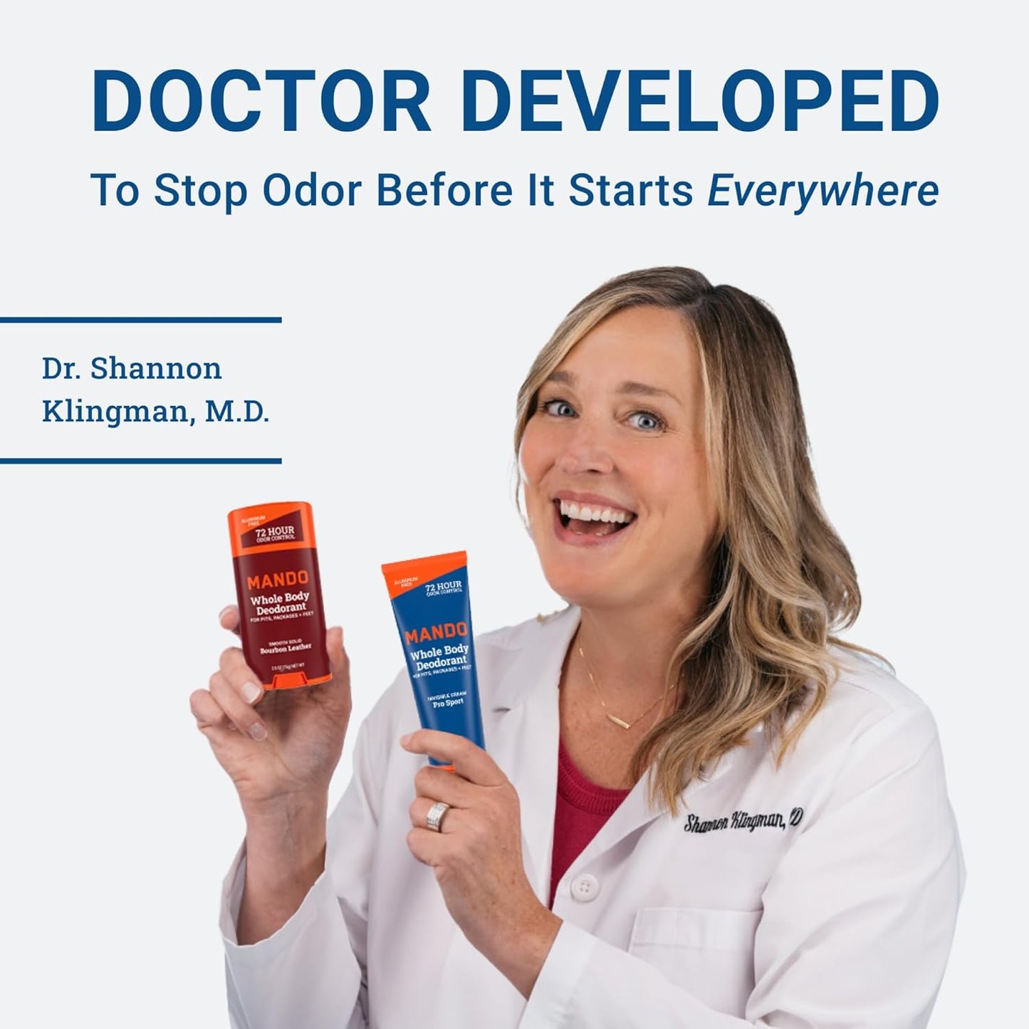 Mando Whole Body Deodorant For Men - Invisible Cream - 72 Hour Odor Control - Aluminum Free, Baking Soda Free, Skin Safe - 3 Ounce Tube (Pack of 2) - Cedar Grove