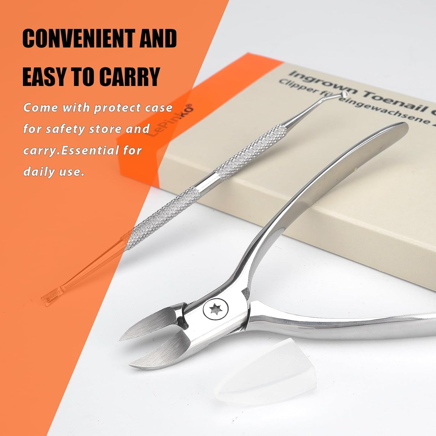 Heavy Duty Podiatrist Toenail Clippers for Thick and Ingrown Nails, Toe Nail Clippers for Men Women Seniors, Stainless Steel 2PCS