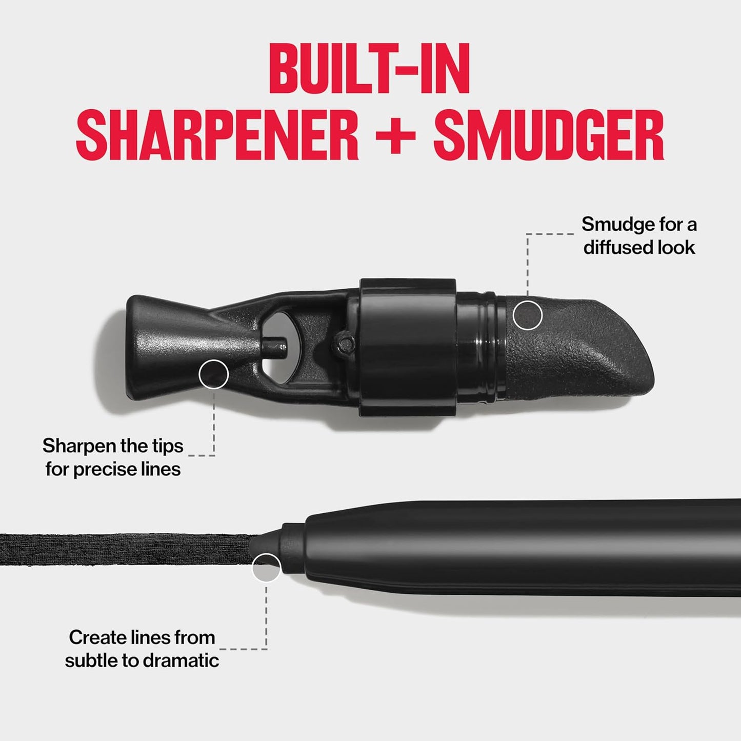 REVLON ColorStay Pencil Waterproof Eyeliner, Smudge-Proof, Eye Makeup with Built-In Sharpener, Packaging May Vary, 204 Charcoal, 0.01 oz