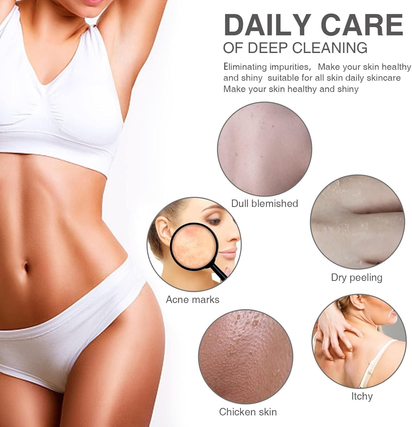 UJFQBH 3 Pieces African Bath Sponge African Net Long Net Bath Sponge Exfoliating Shower Body Scrubber Back Scrubber Skin Smoother,Great for Daily Use (Brown, Blue, Purple)