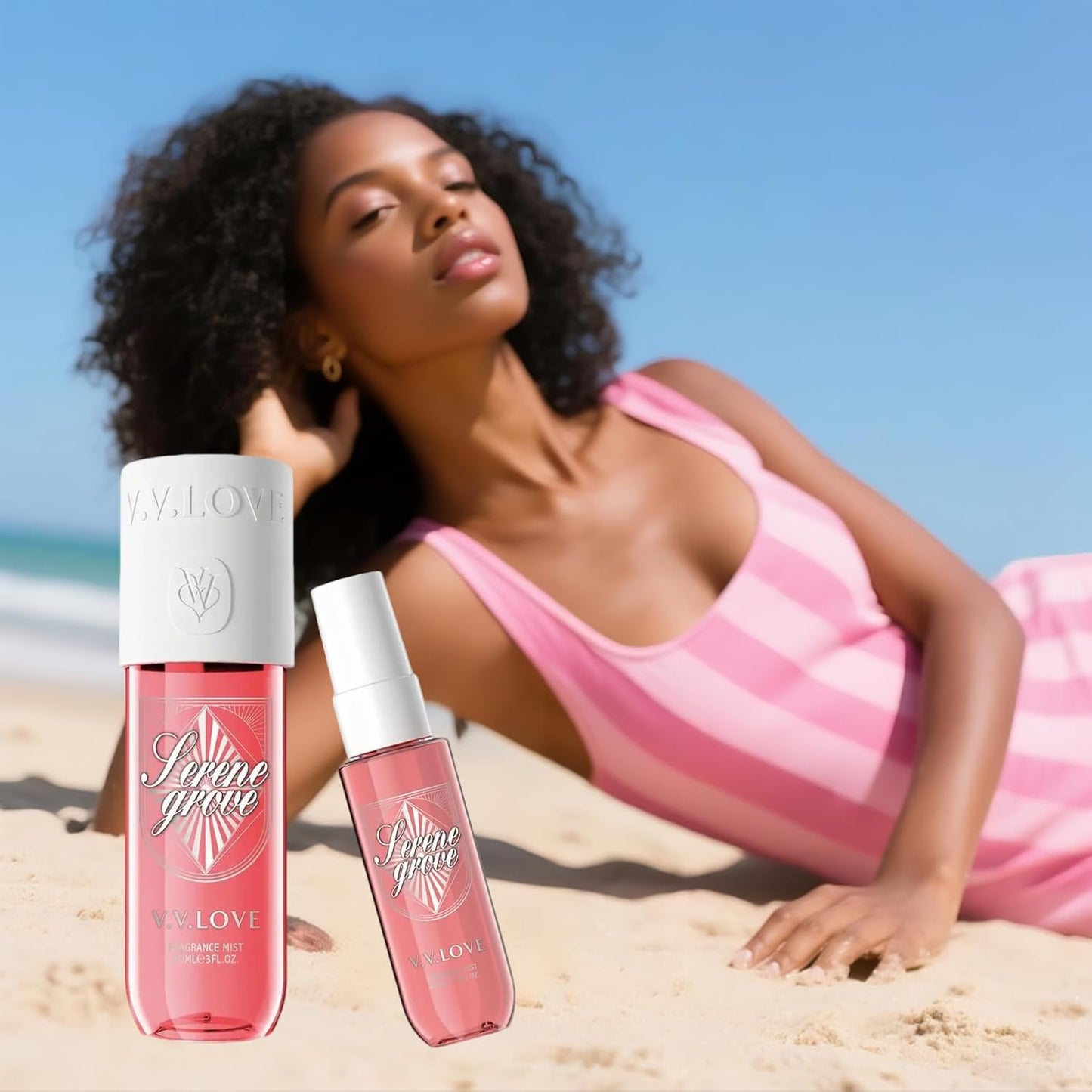 Hongsheng 2 PCS Women's Body Mist and Hair Fragrance Travel Set, 3 Fl Oz + 1.3 Fl Oz Spray, Sweet Scented Perfume Gift Set for Women (Plums)