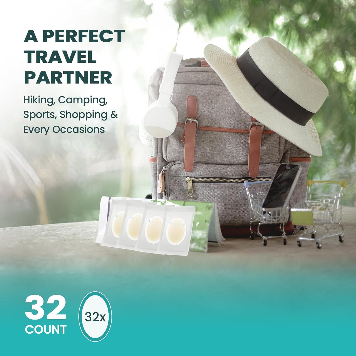 Waterproof Hydrocolloid Gel Blister Bandages - Pads for Heel, Foot, Toe & Feet - Gel Blister Cushions for Prevention & Recovery (32ct, Heel Pack)