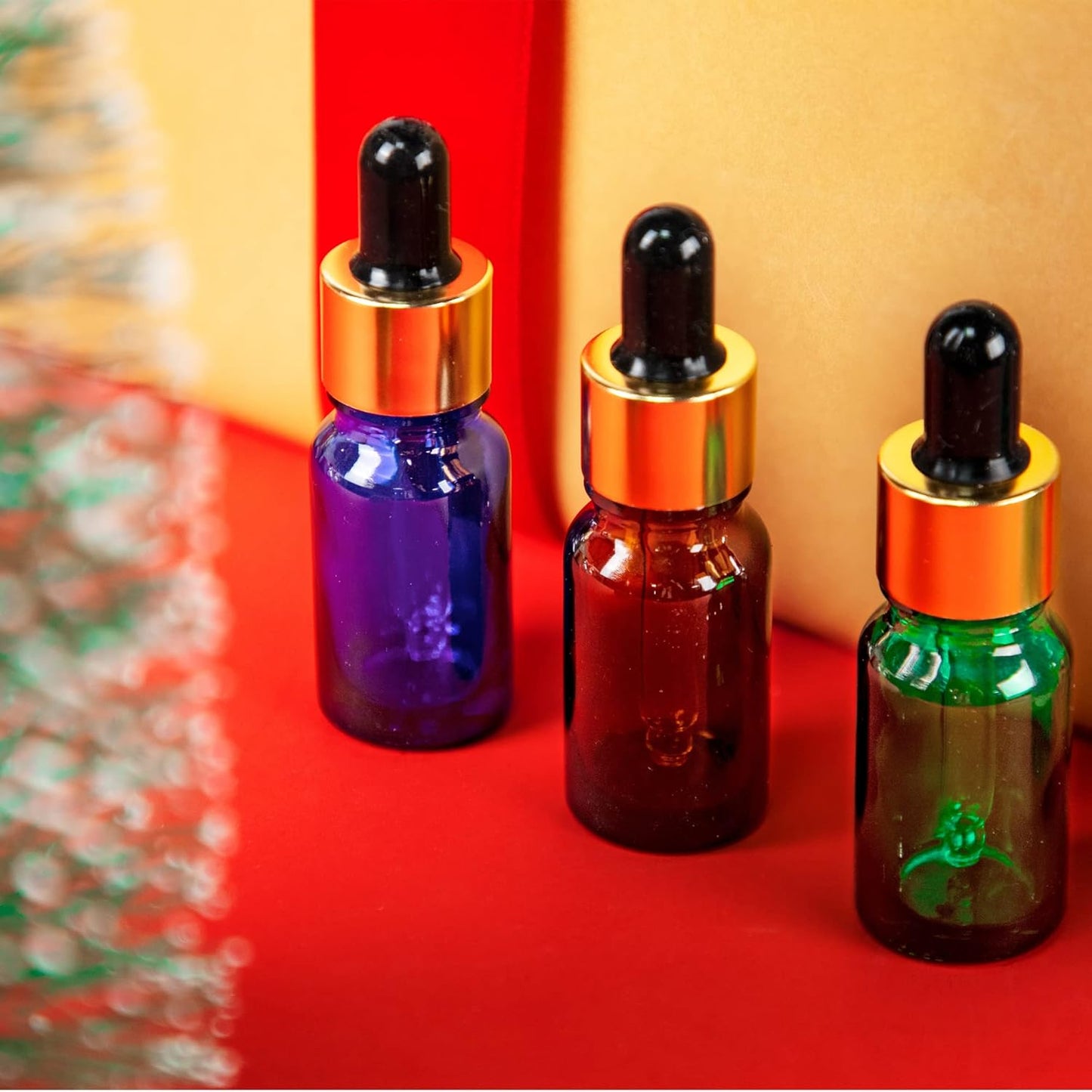 H&D HYALINE & DORA Glass Bottles for Essential Oils with Glass Eye Dropper And Rubber Bulb, 1/2 oz Capacity,Pack of 4