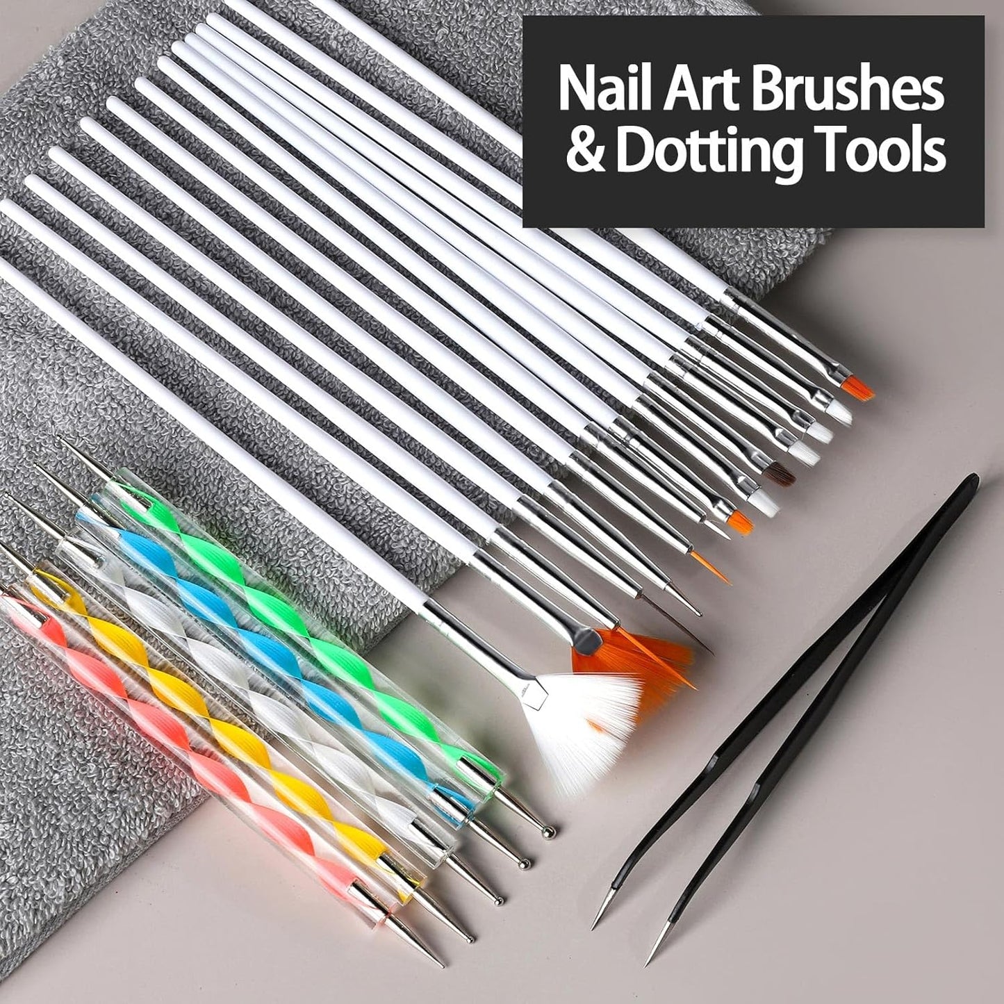 FANDAMEI Nail Decorations For Nail Art, Nail Art Kit, Nail Design Kit, Nail Brushes, Rhinestones For Nails, Nail Stickers, Pearl Chrome Nail Powder, Chrome Powder For Nails, Nail Design Tools, White