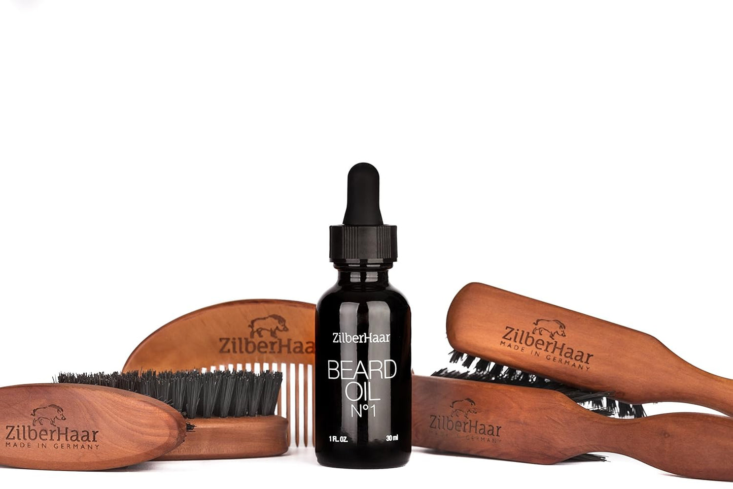 ZilberHaar Beard Oil β1 - Pure, Organic Moroccan Argan and Jojoba Oil for Natural Beard Growth and Hydration - 1 oz - Free Beard Comb Gift